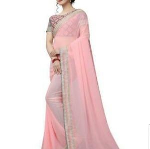 Beautiful Pink Party Wear Saree